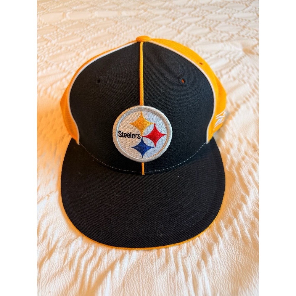 Reebok Pittsburgh Steelers Hat Size 7 Black Gold Wool Blend NFL Football Fan Cap